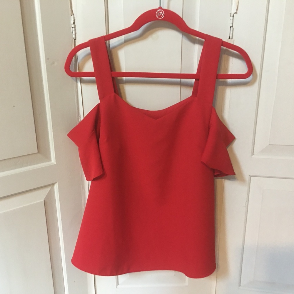 Alja Red Shoulder Top